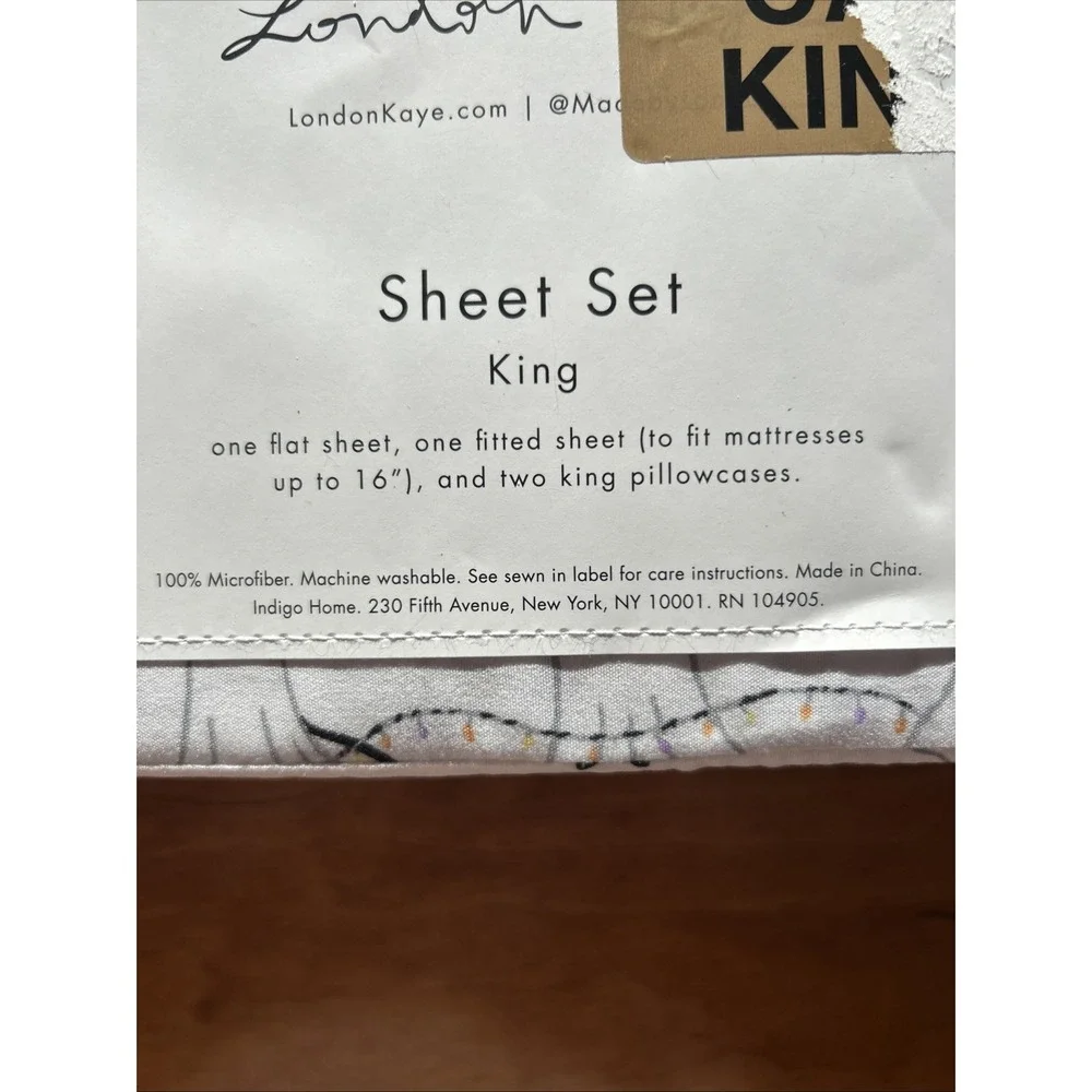 London Kaye King Size Halloween Ghost Witch Sheets New